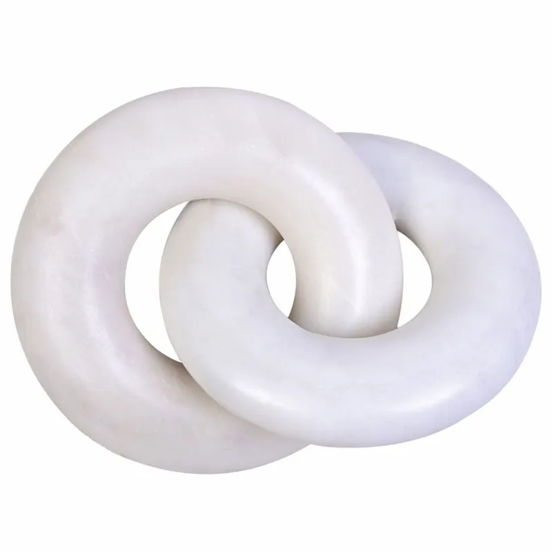 Casa Padrino objeto decorativo de mármol de lujo anillos blanco 25 cm - Decoración de salón Nur Heute