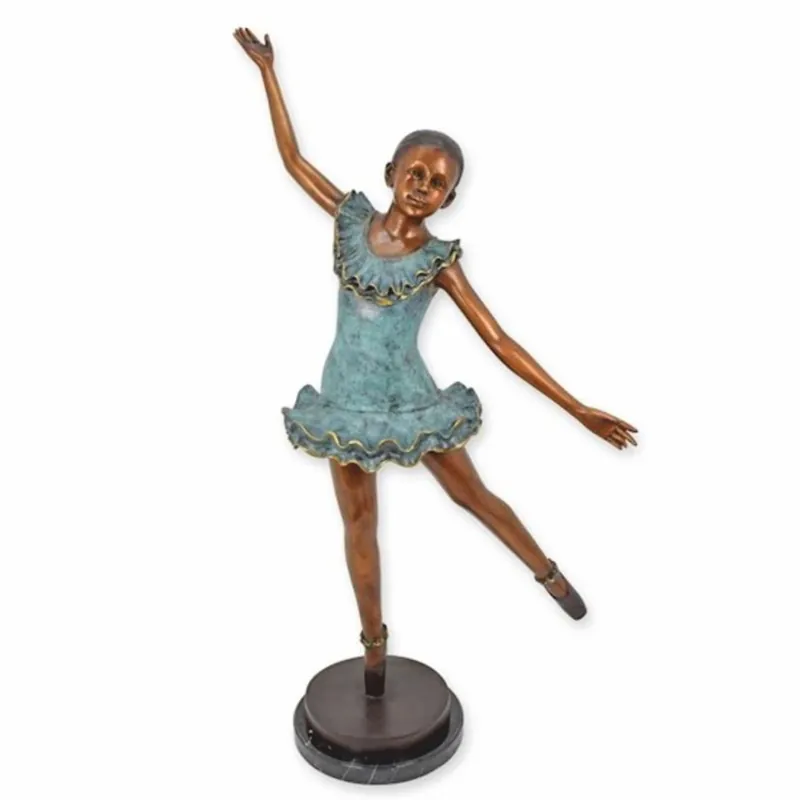 Preisknaller Casa Padrino escultura decorativa Art Nouveau en bronce bailarina Al. 130 cm - Figura de bronce