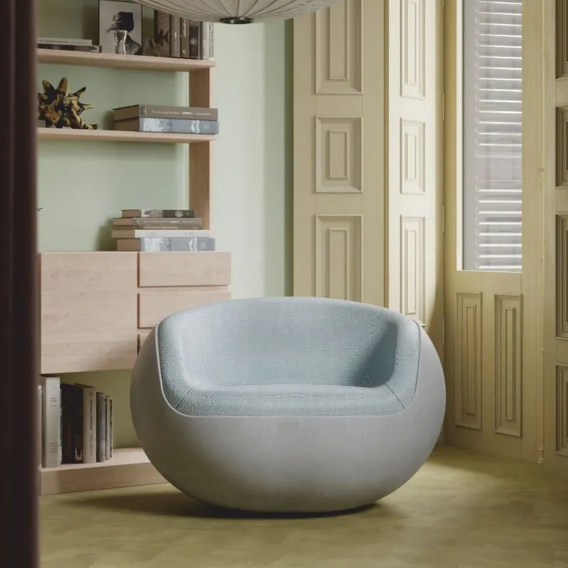Casa Padrino sillón de lujo de hormigón gris / azul claro - Sillón de salón y jardín Neue Kollektion