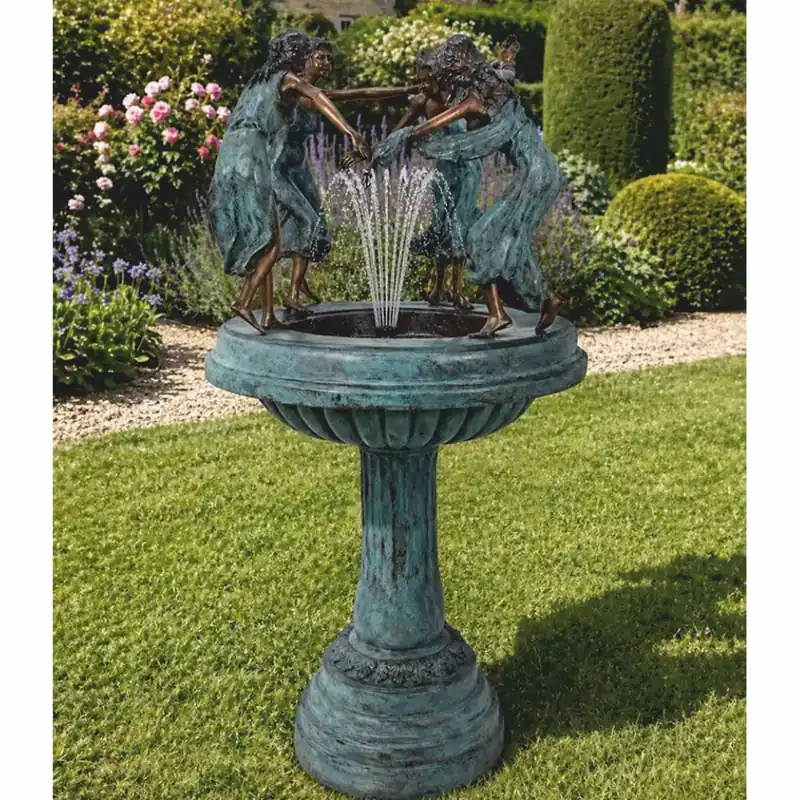 Must-Have Casa Padrino Fuente Art Nouveau de Bronce 4 Mujeres Al. 130 cm - Decoración de Jardín