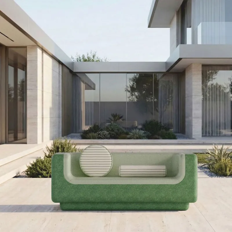 Casa Padrino sofá de lujo verde / verde menta 180 cm - Sofá de hormigón resistente a la intemperie Letzte Chance