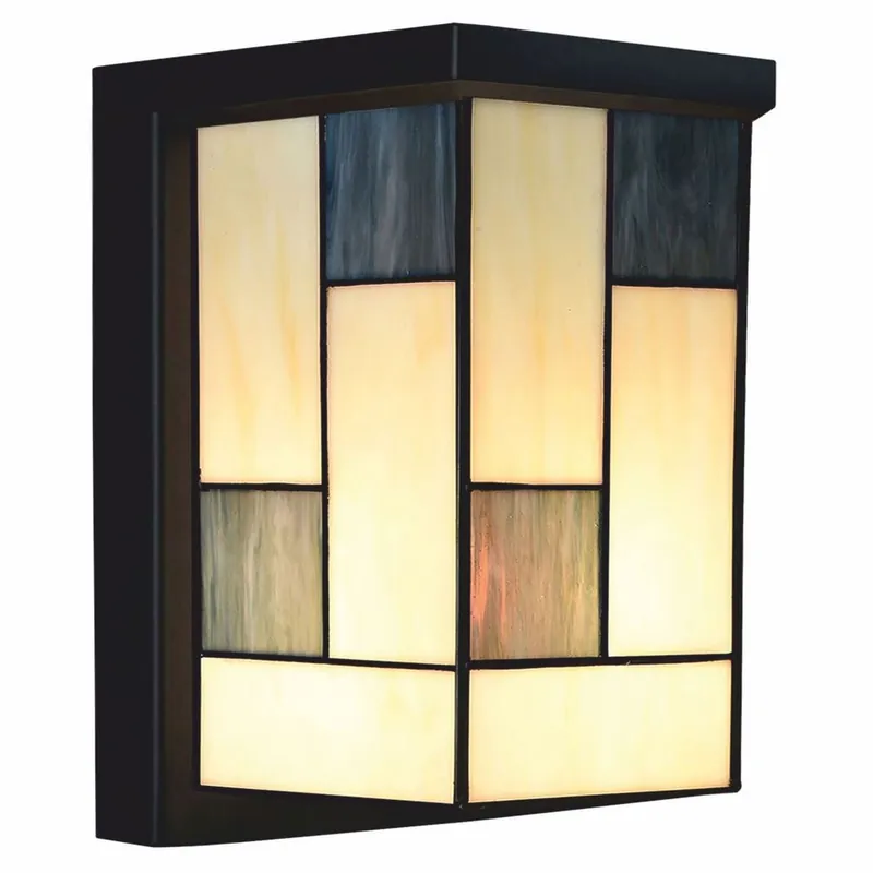 Casa Padrino aplique de pared exterior LED Art Déco Tiffany crema / gris / negro Al. 28 cm Kracherpreis