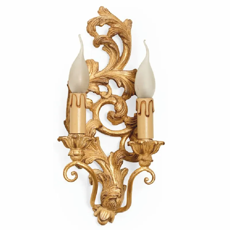 Sonderangebot Casa Padrino aplique de pared doble barroco de lujo oro 39 cm - Hecho en Italia