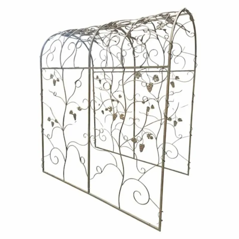 Garantierte Lieferung Casa Padrino Arco de Rosas Art Nouveau de Metal Gris Al. 204 x 230 cm - Decoración de Jardín