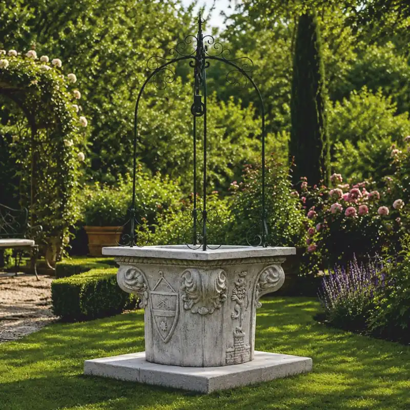 Schneller Versand Casa Padrino fuente de jardín barroco gris / negro 120 x Al. 260 cm - Hecha en Italia