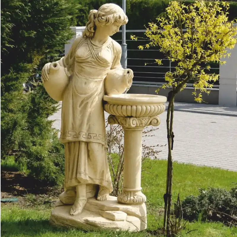 Ausverkauf Casa Padrino escultura de gárgola Art Nouveau mujer con jarras y fuente arena Al. 140 cm