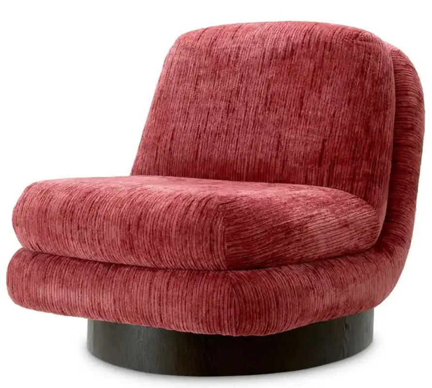 Top-Preis Casa Padrino sillón giratorio de lujo rojo burdeos / marrón oscuro - Muebles para sala de estar y hotel