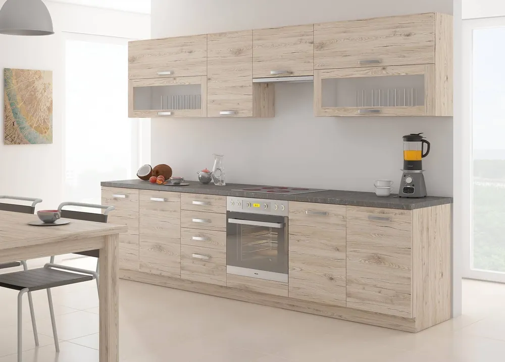 Rabatt Borno III 260 cm Küchenmöbel-Set einzigartigen Stil der Schränke wird das Innere jeder Küche passen