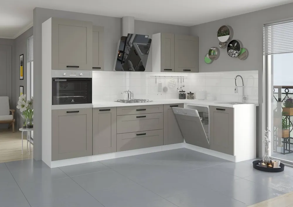 Geprüft Eck-Küchenmöbel-Set Ponza 285x170 cm ideal für klassische und moderne Innenräume