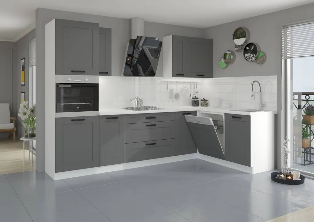 Avola 285x170 cm Eckküchenmöbel-Set ideal für klassische und moderne Innenräume Versand Am Gleichen Tag