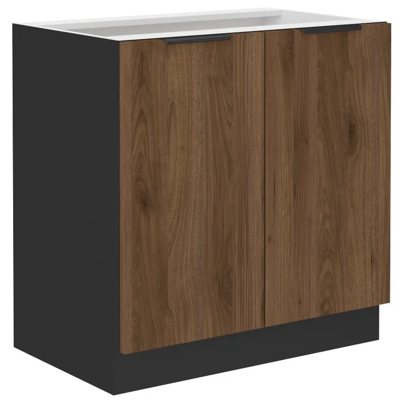 Saisonangebot Stehender Küchenschrank mit Regal Brianza 80 D 2F BB Metallkantengriffe feuchtigkeits- und beschädigungsbeständiger Schrank