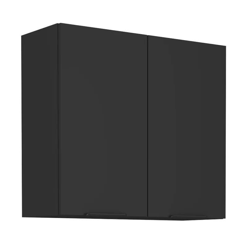 Küchenoberschrank Schwarz 80 G-72 2F Metallkantengriffe feuchtigkeits- und beschädigungsbeständiger Schrank Super-Preis