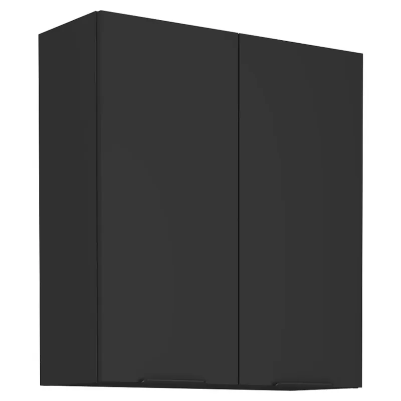 Rabatt Küchenwandschrank Schwarz 80 G-90 2F Metallkantengriffe feuchtigkeits- und beschädigungsbeständiger Schrank