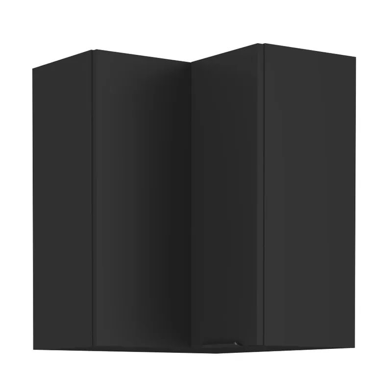 Eck-Küchenwandschrank Schwarz 60x60 GN-72 2F Metallkantengriff feuchtigkeits- und beschädigungsbeständiger Schrank Echt