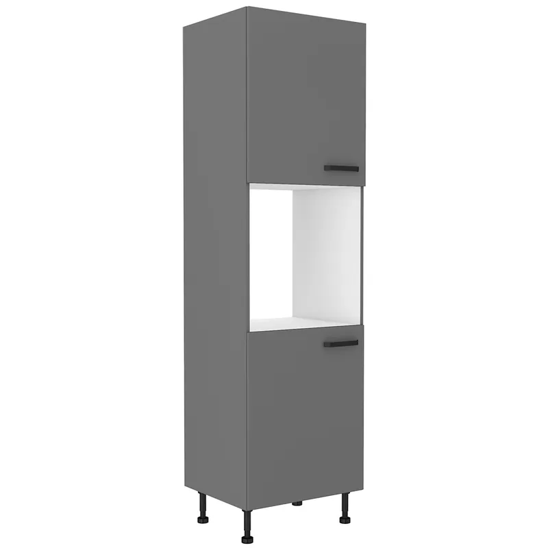 Neue Kollektion Verdi 60 DP-215 2F Küchenschrank für Einbaubackofenfronten feuchtigkeits- und beschädigungsbeständiger Schrank schwarze Metallgriffe
