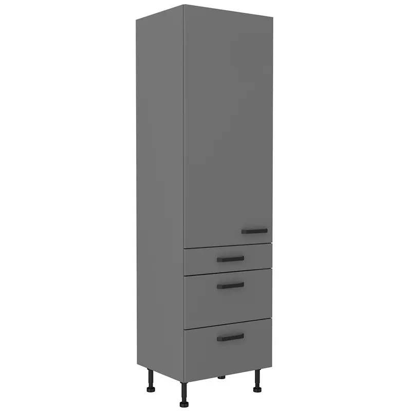 Verdi 60 DKS-215 3S 1F Küchenschrank mit Schubladenfronten feuchtigkeits- und beschädigungsbeständiger Schrank schwarze Metallgriffe Sofort Bestellen