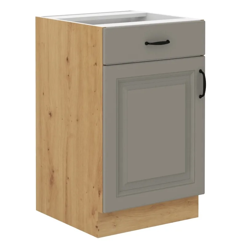 Markenprodukt Küchenhängeschrank mit Schublade und Regal Delos 50 D 1F 1S BB dampf-, hitze- und spritzwasserbeständiger Schrank
