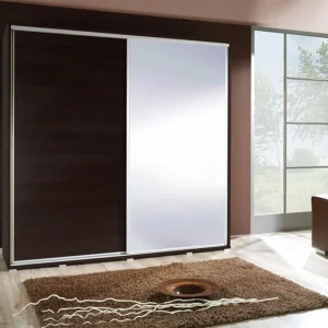 Schiebeschrank mit Spiegel Penelope 205 cm kastanie wenge modernes schrankdesign aluminium türführungen und laufsystem Neue Ware