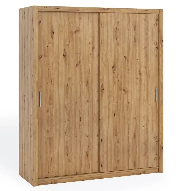 Kleiderschrank Rico 180 cm Eiche artisan funktionale Möbel klassische Form idealer Kleiderschrank für Schlafzimmer Garderobe oder Diele Saisonangebot