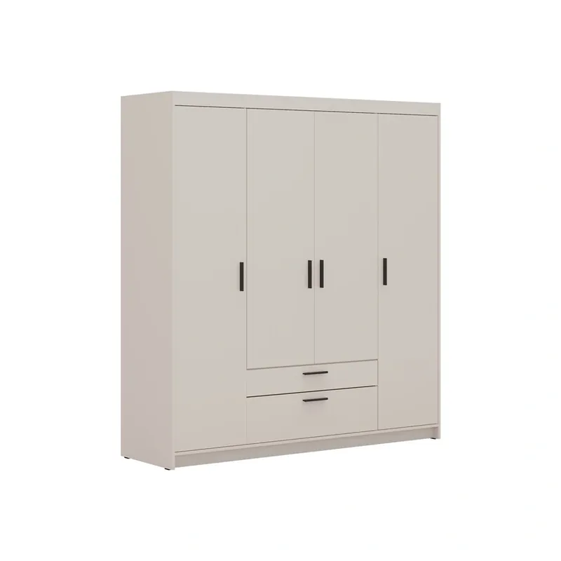 Meistverkauft Kleiderschrank Rene 176 cm beige sand stilvolles Design geräumiger Kleiderschrank Kleiderschrank mit klassischer Form ausgestattet mit großen Schubladen