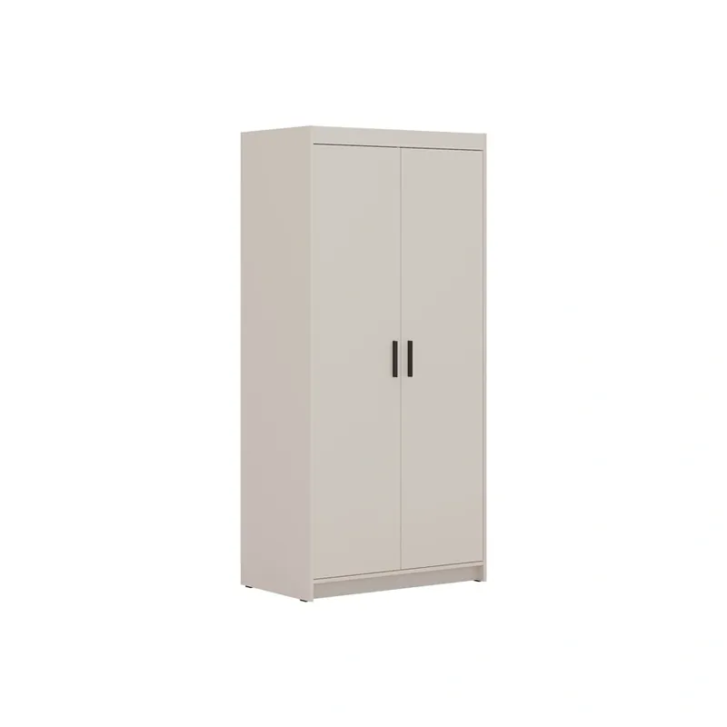 Kleiderschrank Rene 90 cm beige sand modernes Design perfekte Garderobe für Schlafzimmer Kleiderschrank oder Flur stilvolle schwarze Griffe Abverkauf