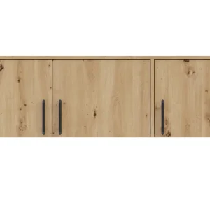 Schrankverlängerung Caspe 150 cm Eiche artisan modernes Design ABS-Finish und schwarze Griffe Saisonangebot
