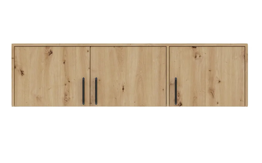 Schrankverlängerung Caspe 150 cm Eiche artisan modernes Design ABS-Finish und schwarze Griffe Saisonangebot