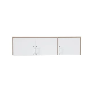 Kleiderschrank Erweiterung Caspe 150 cm helle Eiche sonoma / weiß modernes Design ABS-Finish und Aluminium-Griffe Sonderaktion