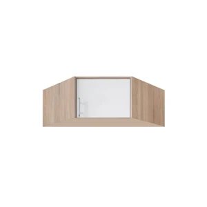 Jetzt Kaufen Eckschrank Erweiterung Caspe Eiche hell sonoma / weiß modernes Design ABS-Finish und Aluminiumgriffe