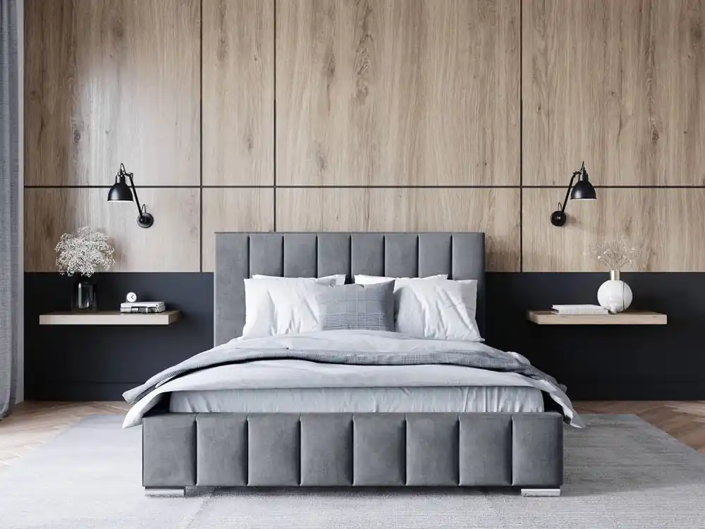 Polsterbett Insam 160x200 grau stilvolles Bett mit Bettzeugablage komfortables Kopfteil besticht durch sein elegantes Design Sonderaktion