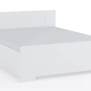 Super-Preis Bett Rico 160x200 cm mit Bettzeugablage weiß ideales Bett für ein Schlafzimmer mit ABS-Furnier umrandet zeitloses Design
