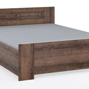 Bett Rico 160x200 cm mit Bettwäsche-Container Eiche monastery perfekte Bett für ein Schlafzimmer Rand mit ABS-Furnier zeitloses Design getrimmt Direkt Vom Hersteller
