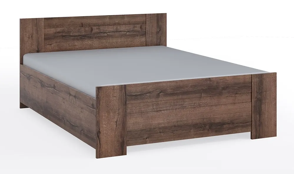 Bett Rico 160x200 cm mit Bettwäsche-Container Eiche monastery perfekte Bett für ein Schlafzimmer Rand mit ABS-Furnier zeitloses Design getrimmt Direkt Vom Hersteller