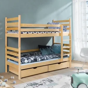 Highlight Etagenbett Wojtek 2 Personen 80x200 cm tief Ausziehbare Schubladen auf Rädern nehmen den Platz eines Einzelbettes ein