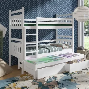 Etagenbett Hania 3-Personen 80x190 cm ideal für ein Kinderzimmer spart Bodenfläche nimmt den Platz eines Einzelbettes Neue Ware