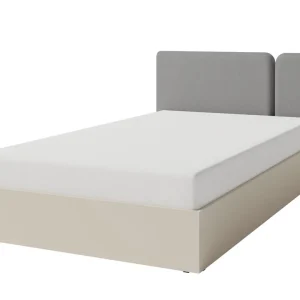 Sofort Bestellen Bett Paguro 120x200 cm mit Container beige Sand ideal für Kinderzimmer mit gepolstertem Kopfteil