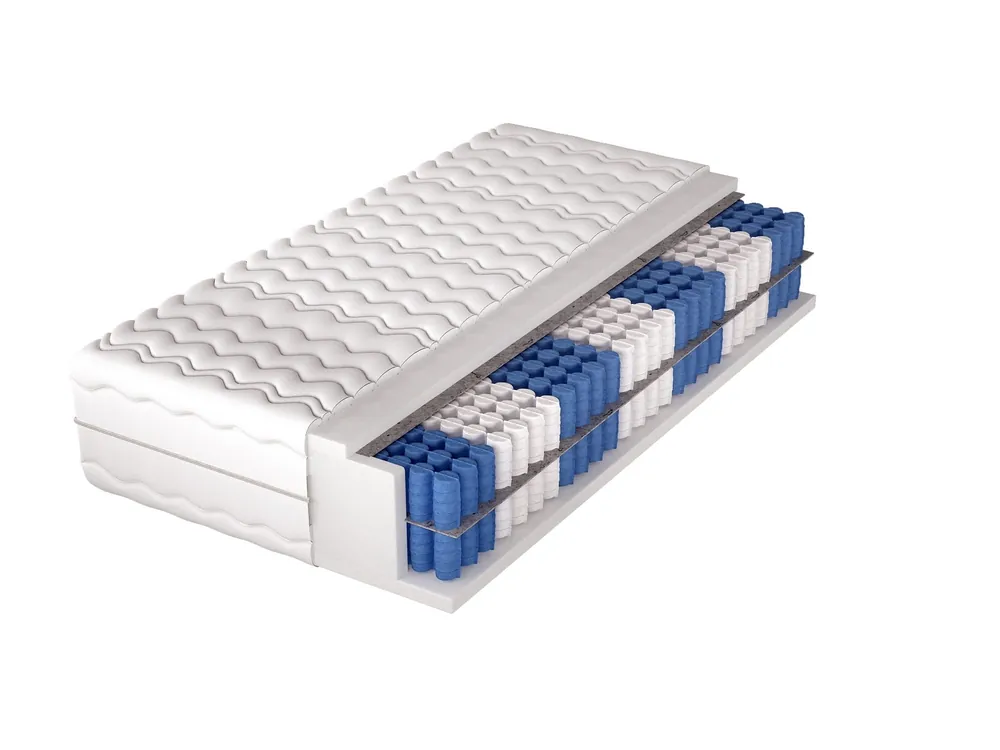 Begrenztes Angebot Taschenmatratze Superking Standard 120x200 cm 7 Härtezonen hypoallergen jede Feder ist in einer eigenen Stofftasche untergebracht