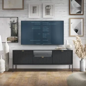 TV-Schrank Lovro 154 cm schwarz modernes Design wird die Liebhaber von markanten Interieurs begeistern Highlight