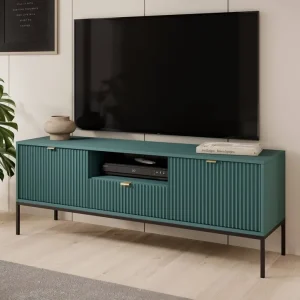 TV Schrank Lovro 154 cm pastellgrün modernes Design wird die Liebhaber von markanten Interieurs begeistern Neu Im Sortiment