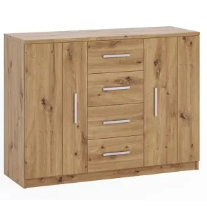 Kommode mit Schubladen Rico 120 cm Eiche artisan Funktionsmöbel in zeitlosem Design ideal für das Schlafzimmer oder Wohnzimmer Solange Der Vorrat Reicht