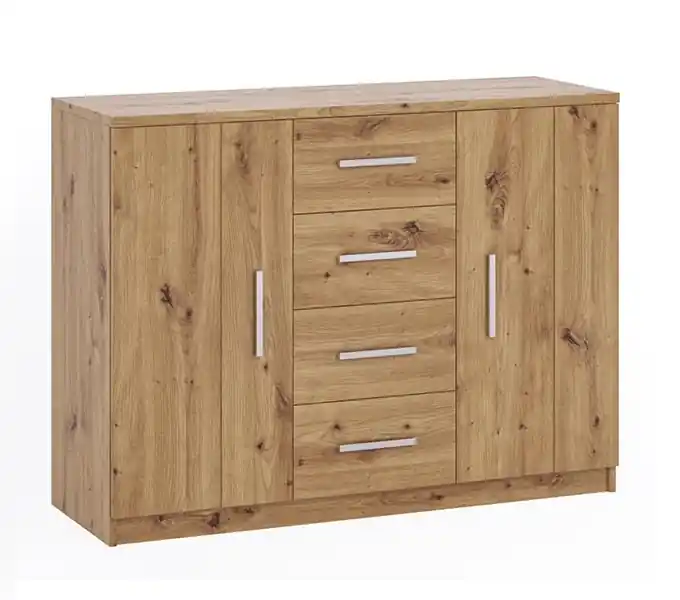 Kommode mit Schubladen Rico 120 cm Eiche artisan Funktionsmöbel in zeitlosem Design ideal für das Schlafzimmer oder Wohnzimmer Solange Der Vorrat Reicht
