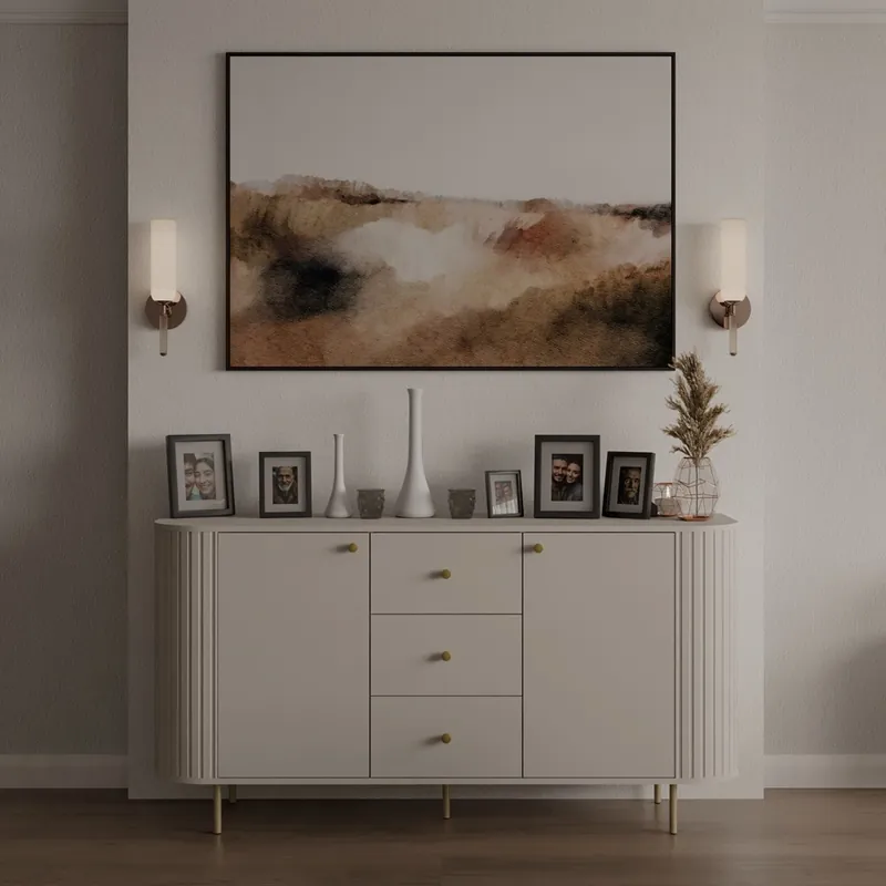 Preisknaller Kommode mit Schubladen Ovalio 165 cm beige moderne Form ovalförmige Kommode für das Wohnzimmer dekorative Fräsungen am Korpus