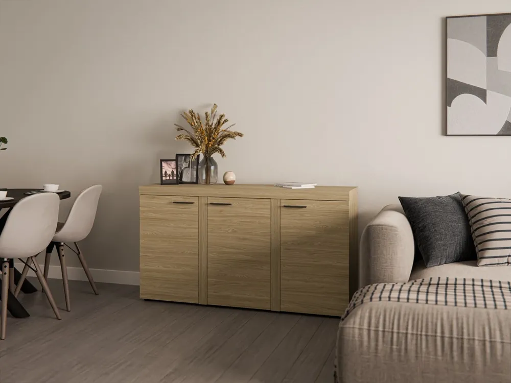 Finale Aktion Kommode Rene 149 cm Eiche geölt schlichtes Design Kommode für Wohnzimmer oder Schlafzimmer minimalistisches und universelles Design
