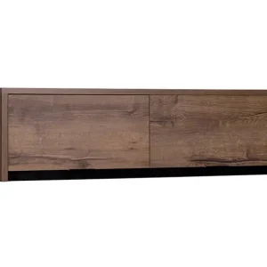 Günstig Hängeschrank Denver 120 cm Eiche monastery / schwarz glänzend minimalistisches Design stilvolle einfache Form der Möbel Kante Griffe