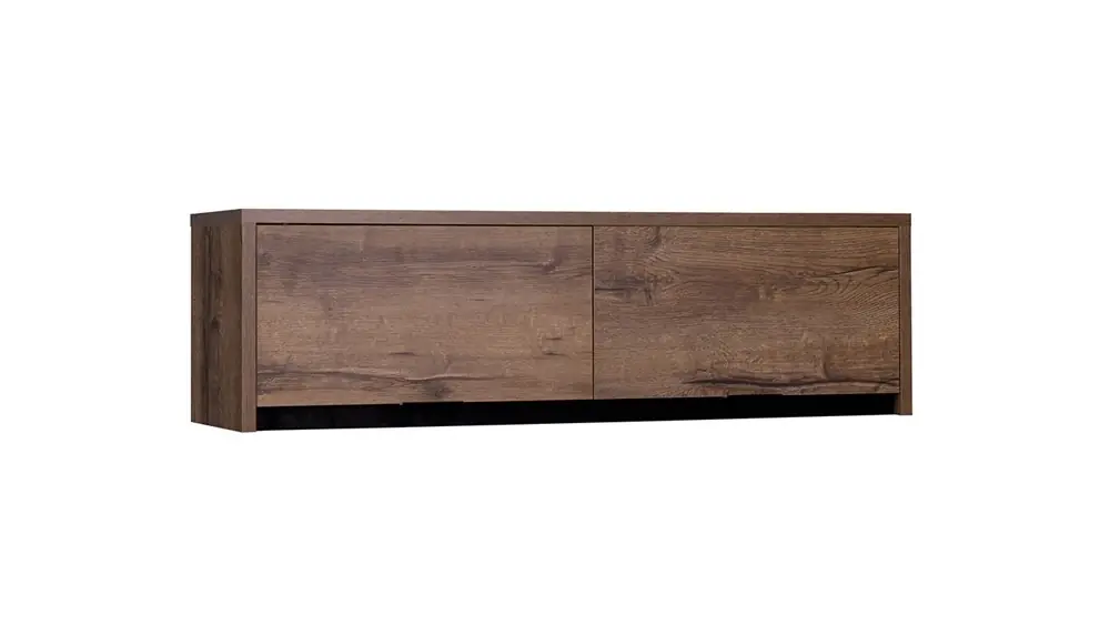 Günstig Hängeschrank Denver 120 cm Eiche monastery / schwarz glänzend minimalistisches Design stilvolle einfache Form der Möbel Kante Griffe