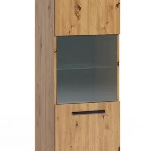Simi 50 cm Schrank Eiche artisan / schwarz minimalistisches Design klassische Form ideale Kommode für Wohnzimmer oder Sitzungssaal Neu Im Sortiment