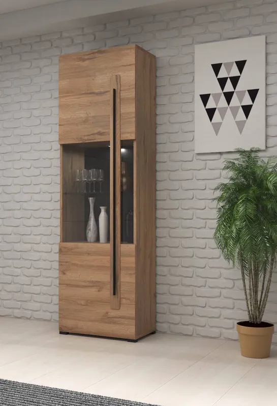 Vitrine Tulsa 60 cm Eiche Enkel unkonventionelle und praktische Lösung ideal für moderne und klassische Innenräume Knallerangebot