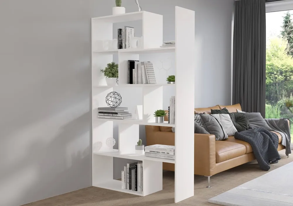 Hohes Bücherregal Carl weiß ideales Bücherregal für ein Büro, Arbeitszimmer oder Jugendzimmer mit der Möglichkeit der Erweiterung Wochenendangebot