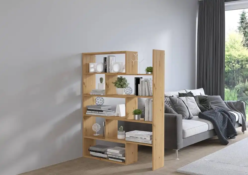 Kracherpreis Carl Eiche artisan Bücherregal ideales Bücherregal für Büro Arbeitszimmer oder Jugendzimmer mit ausziehbarem