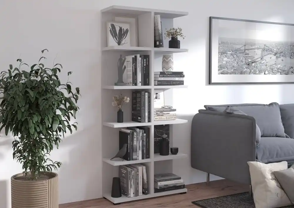 Bücherregal Even 84 cm hellgrau ideales Bücherregal für Büro, Arbeitszimmer oder Jugendzimmer Must-Have